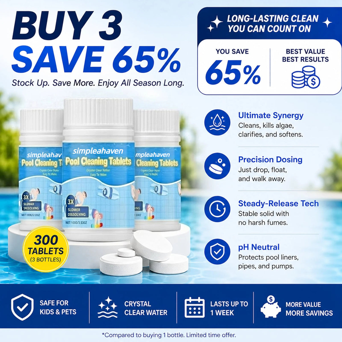 The Next-Gen Pool Purifier is here! 2X Stronger Algae Control, Gentle & Safe for Kids!