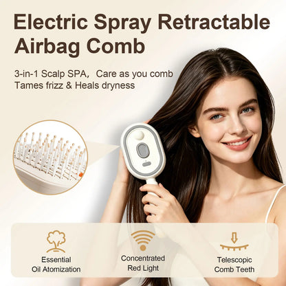 Essential Oil Mist Comb, Anti-Tangle Electric Massage Brush