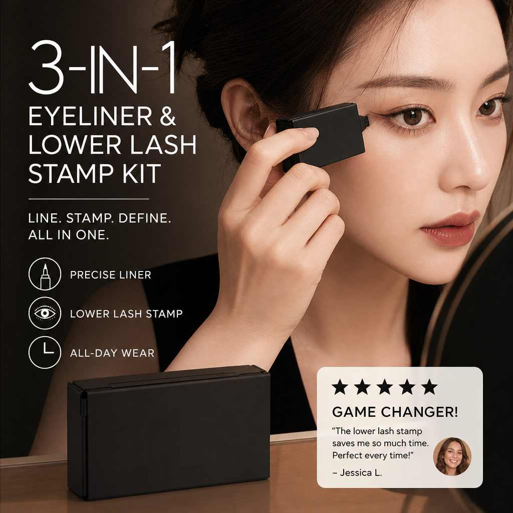 50% OFF! 3‑in‑1 Eyeliner & Lower Lash Stamp Kit – Stamp perfect wings & lashes in seconds. Waterproof, smudge‑proof. No steady hand needed!