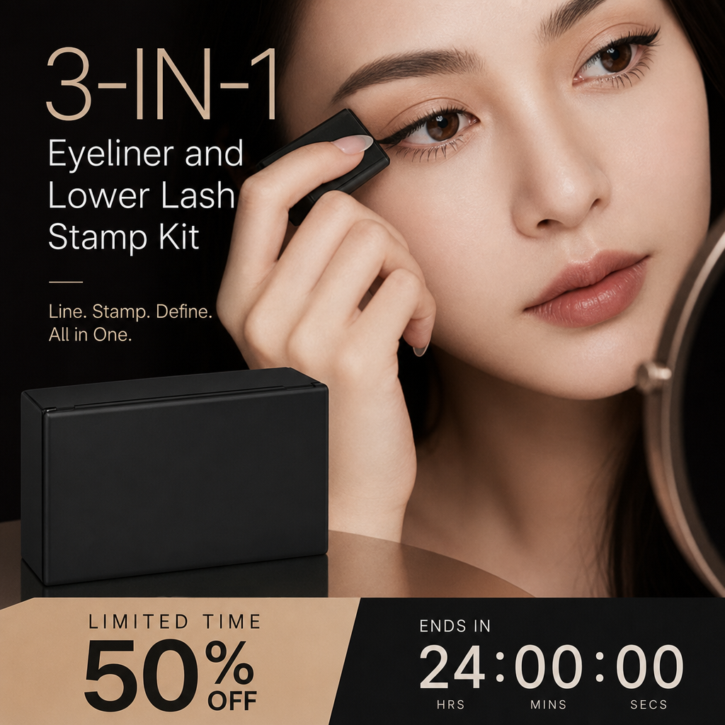 50% OFF! 3‑in‑1 Eyeliner & Lower Lash Stamp Kit – Stamp perfect wings & lashes in seconds. Waterproof, smudge‑proof. No steady hand needed!