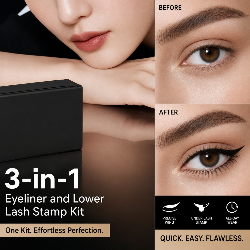 50% OFF! 3‑in‑1 Eyeliner & Lower Lash Stamp Kit – Stamp perfect wings & lashes in seconds. Waterproof, smudge‑proof. No steady hand needed!