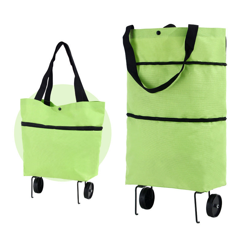 2-in-1 Foldable Shopping Cart-Portable Lightweight Grocery Trolley