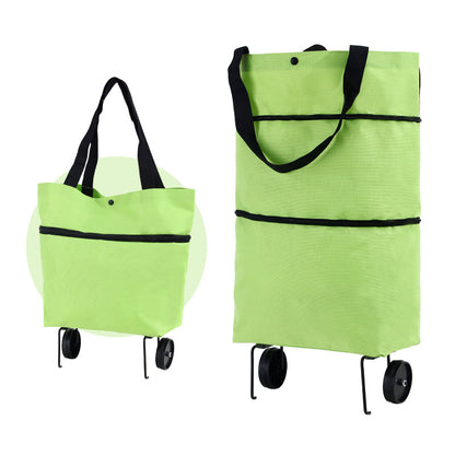 2-in-1 Foldable Shopping Cart-Portable Lightweight Grocery Trolley