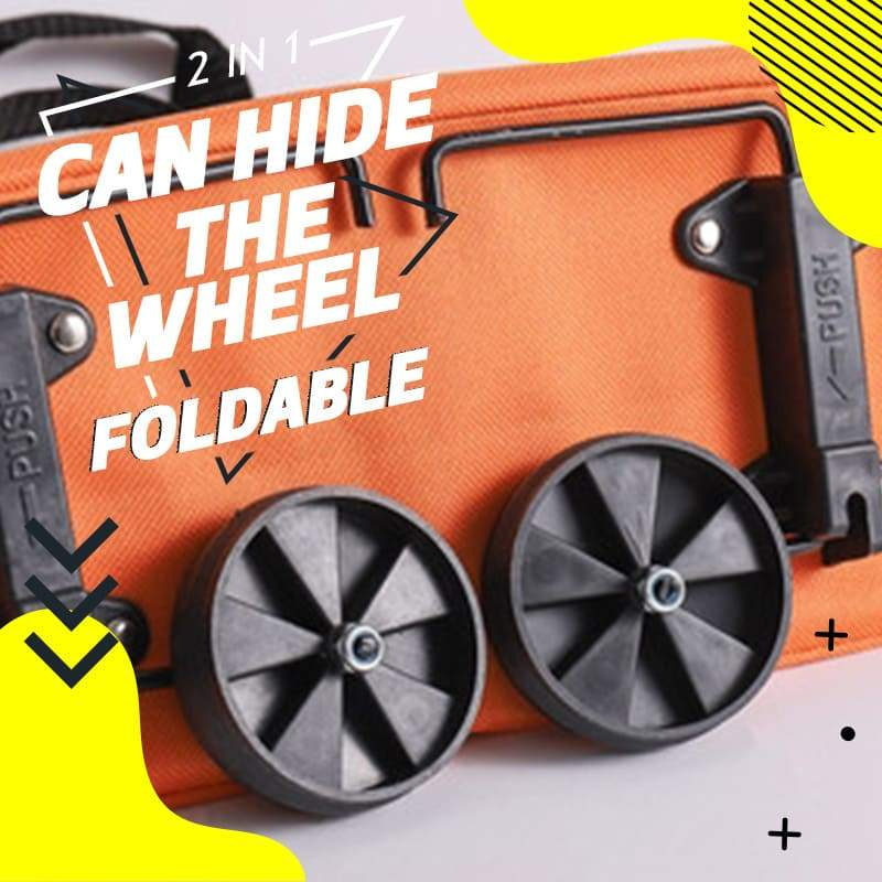 2-in-1 Foldable Shopping Cart-Portable Lightweight Grocery Trolley