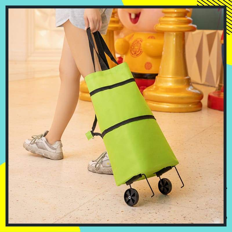 2-in-1 Foldable Shopping Cart-Portable Lightweight Grocery Trolley